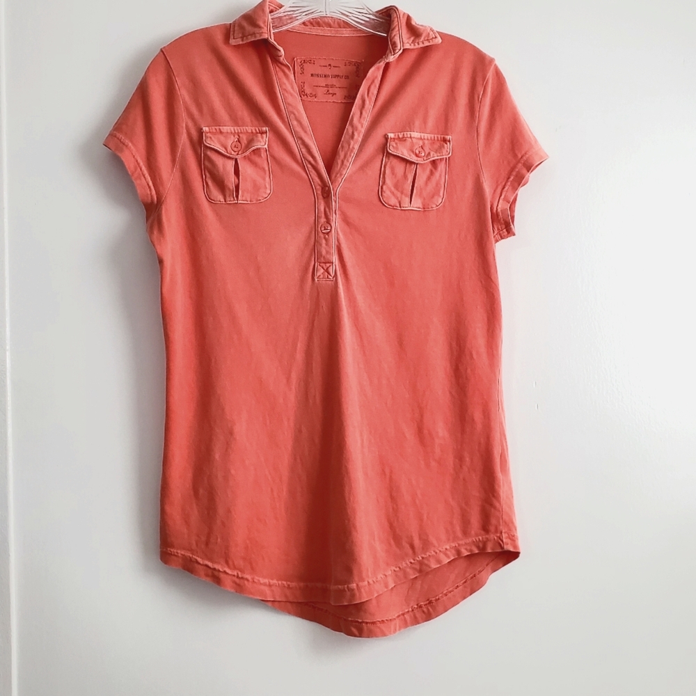 Mossimo Womens Juniors Orange Polo Shirt
